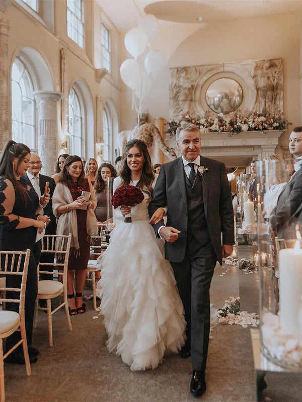 Luolandi Wonderful Wedding Dresses Long Sleeves Tasseled Gowns Floor Length Elegant Bridal Gown