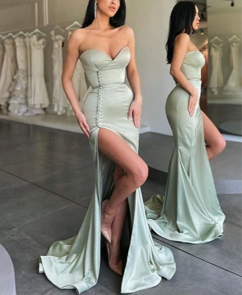 Luolandi Gorgeous Sweetheart Mermaid Long Prom Dress With Side Slit Sexy Evening Dress Party Dress