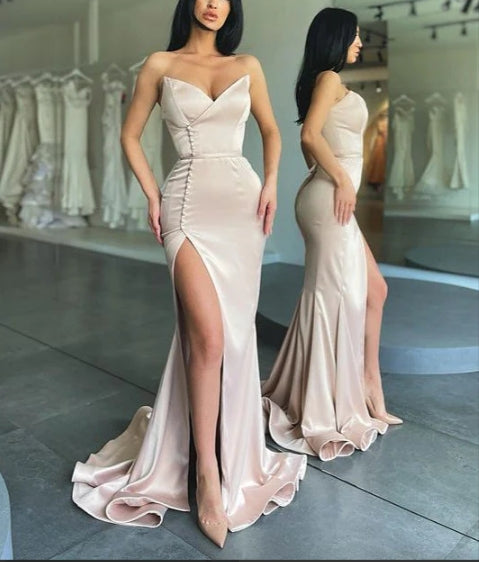 Luolandi Gorgeous Sweetheart Mermaid Long Prom Dress With Side Slit Sexy Evening Dress Party Dress