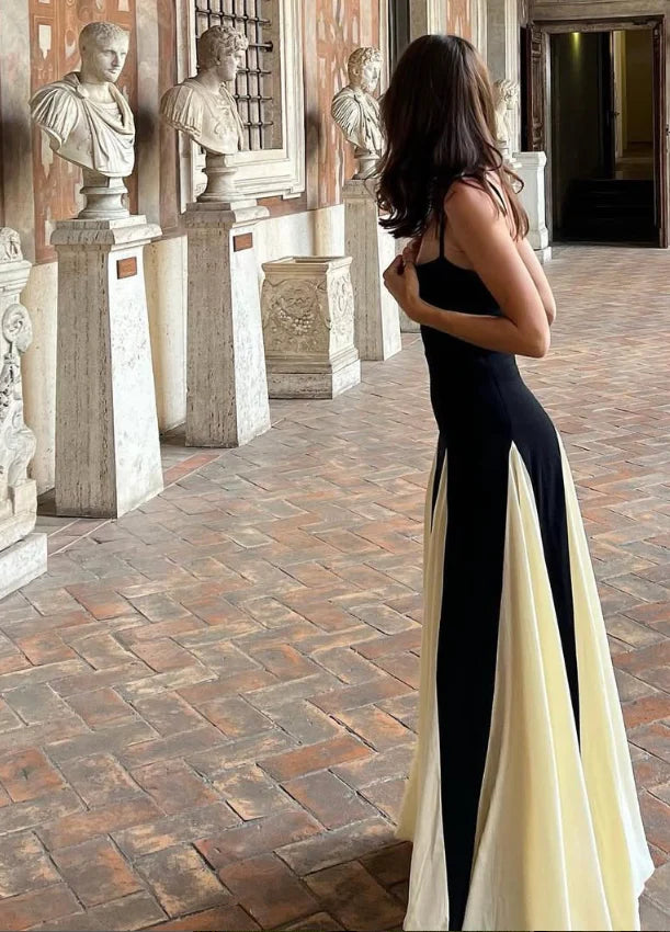 Luolandi Simple A Line Spaghetti Strap Satin Long Prom Dress Evening Dress Charming Party Dress