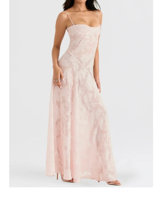 Luolandi Lilac Spaghetti Straps Elegant Long Party Dress Charming Evening Dress Formal Dress