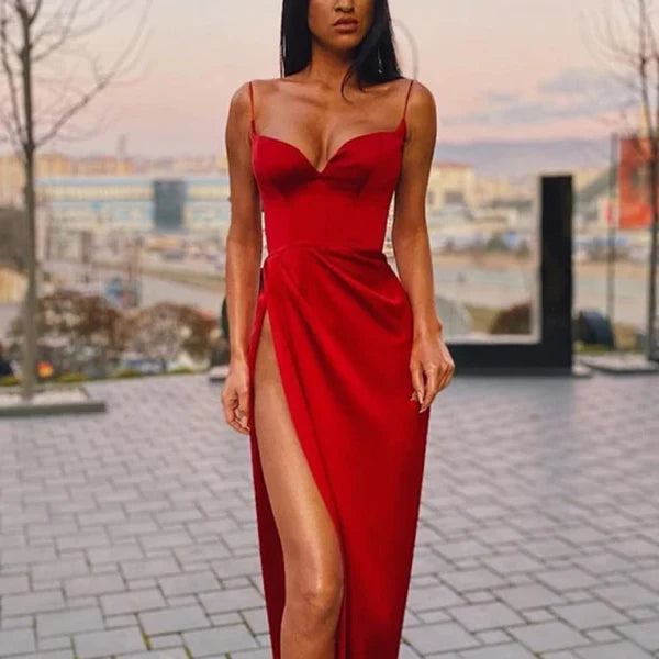 Luolandi Black Mermaid Spaghetti Straps Cheap Long Evening Prom Dresses Sexy Party Dress