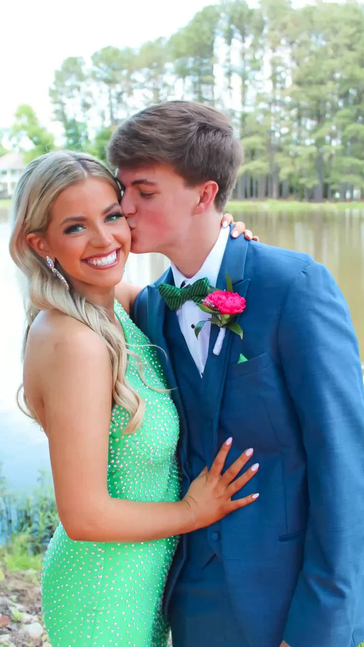 Luolandi Green One Shoulder Mermaid Long Prom Dress Formal Party Dress Charming Evening Dress