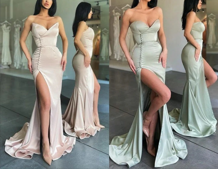 Luolandi Gorgeous Sweetheart Mermaid Long Prom Dress With Side Slit Sexy Evening Dress Party Dress