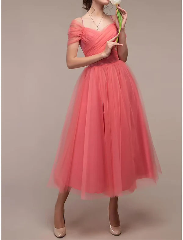 Luolandi Women's Party Dress Homecoming Dress Cocktail Dress Midi Dress Spring Fall Winter V Neck Fashion Wedding Guest Birthday Vacation