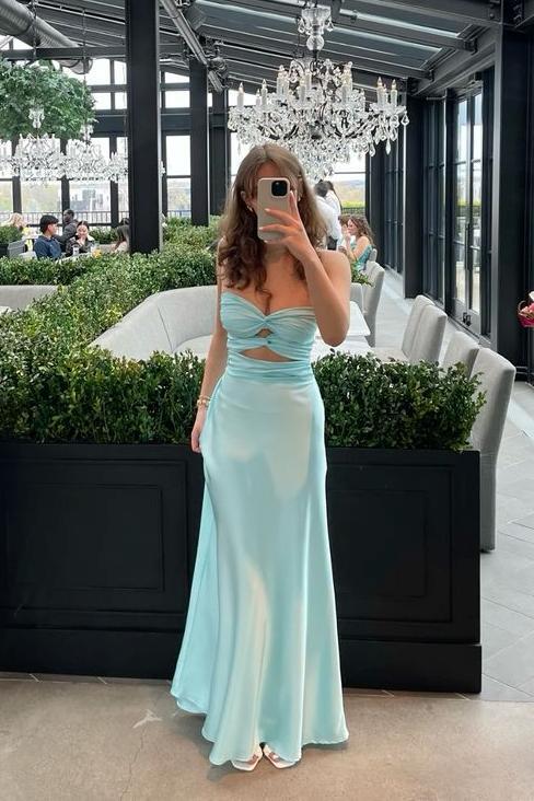 Luolandi Dress Strapless Tiffany Blue Sheath Long Prom Dress Charming Evening Party Dress