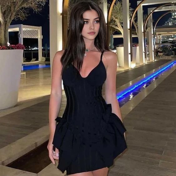 Luolandi Lovely A Line Spaghetti Straps Homecoming Dress Short Prom Dress Cute Birthday Party Dress