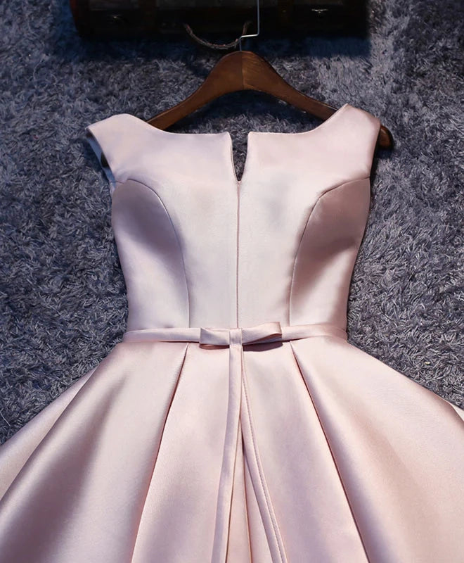 Luolandi Lovely A-line Sleeveless Lace-Up Back Satin Homecoming Dress Cute Short Formal Prom Dress