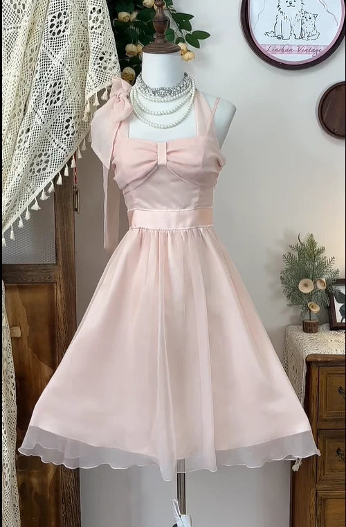 Luolandi Lovely A Line Halter Sleeveless Cocktail Homecoming Dress Sweet Birthday Party Dress