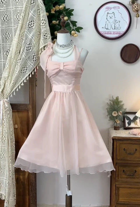 Luolandi Lovely A Line Halter Sleeveless Cocktail Homecoming Dress Sweet Birthday Party Dress