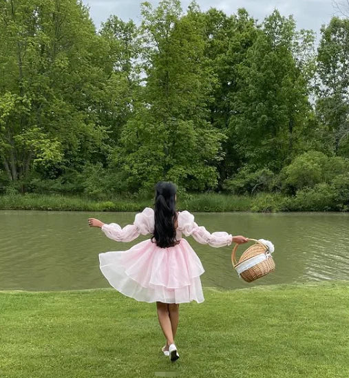 Luolandi Lovely A Line Long Sleeves Homecoming Dress Short Prom Dress Cute Birthday Party Dress