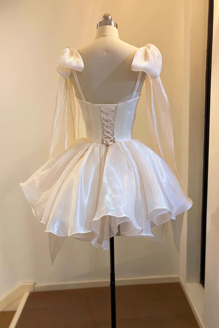 Luolandi Lovely A Line Sweetheart Neck Lace-up Back Short Party Prom Dress Cute Homecoming Dress