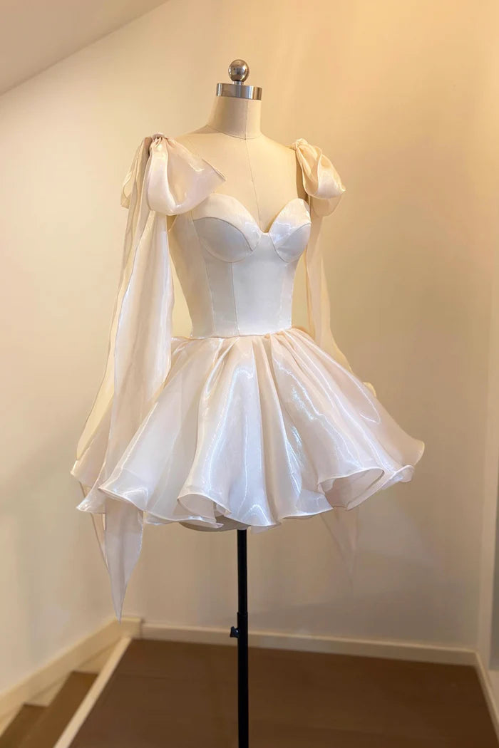 Luolandi Lovely A Line Sweetheart Neck Lace-up Back Short Party Prom Dress Cute Homecoming Dress