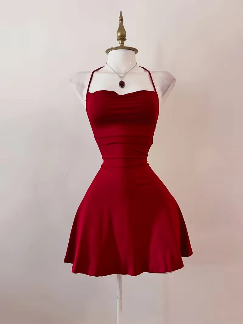 Luolandi Lovely Spaghetti Straps A Line Sleeveless Short Homecoming Dresses Simple Graduation Party Dress