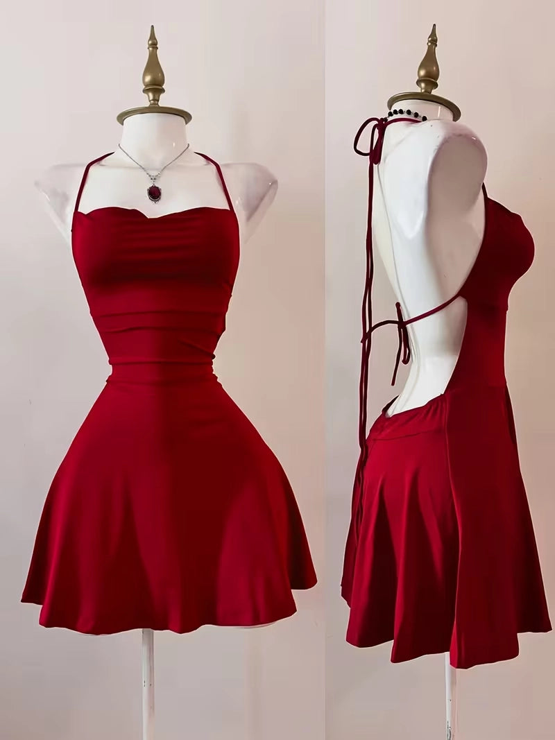 Luolandi Lovely Spaghetti Straps A Line Sleeveless Short Homecoming Dresses Simple Graduation Party Dress