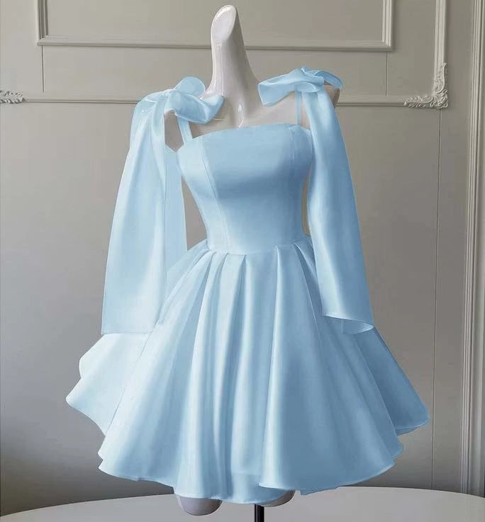 Luolandi Lovely A Line Straps Short Homecoming Dresses Cute Sleeveless Summer Birthday Party Dress