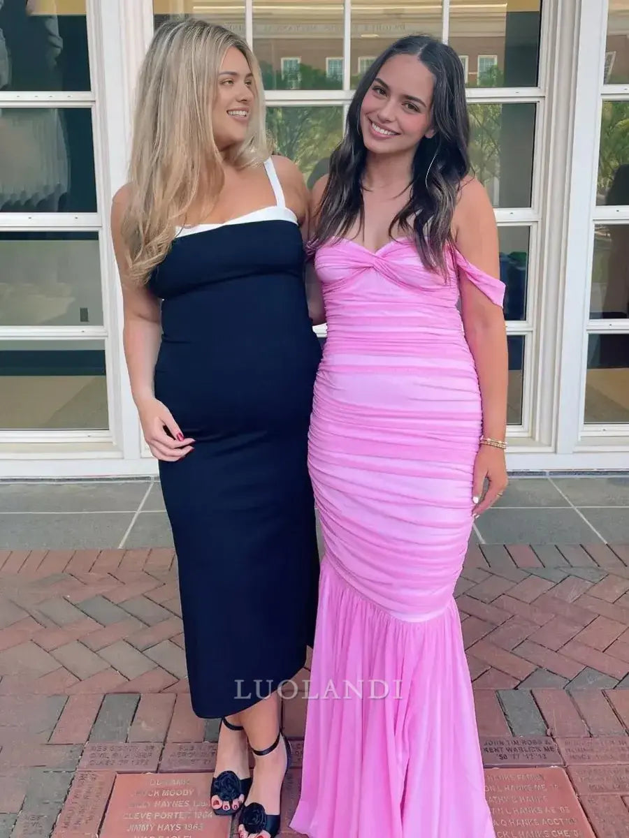 Luolandi Pretty Mermaid Off the Shoulder Long Formal Prom Dress Elegant Party Evening Gowns Sweet Graduation Dress