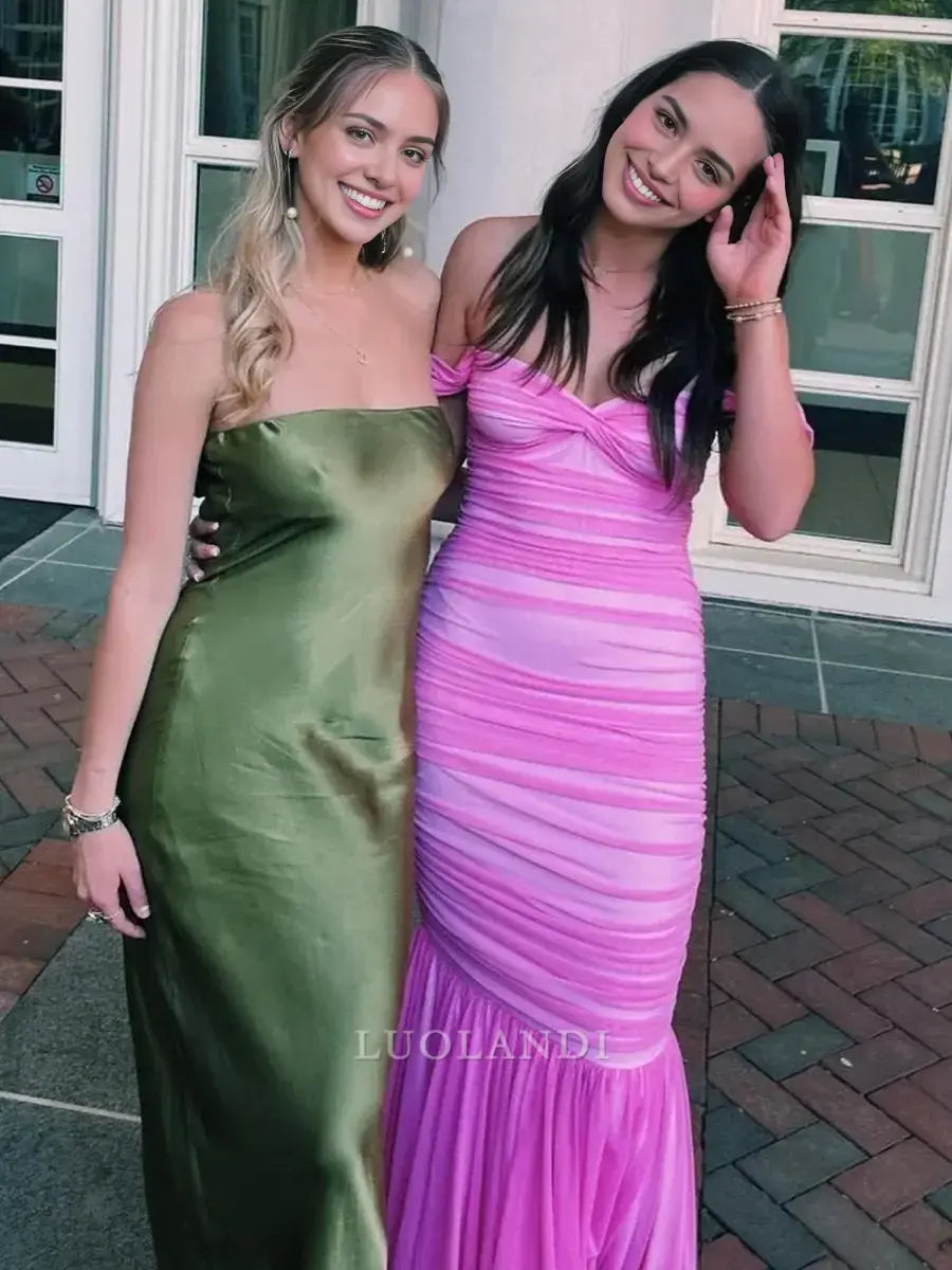 Luolandi Pretty Mermaid Off the Shoulder Long Formal Prom Dress Elegant Party Evening Gowns Sweet Graduation Dress