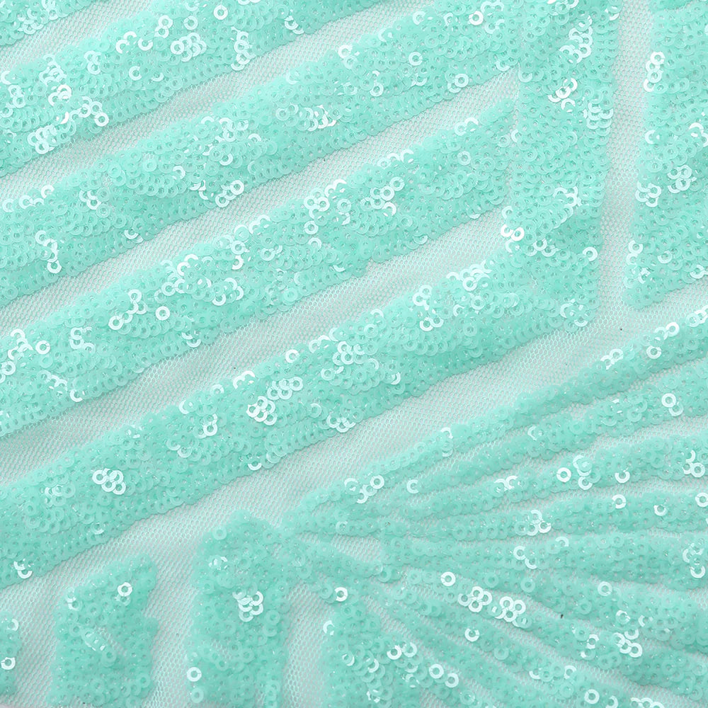 Luolandi Grey Blue Sequins V-Neck Spaghetti Straps Prom Dress With Slit Sparkly