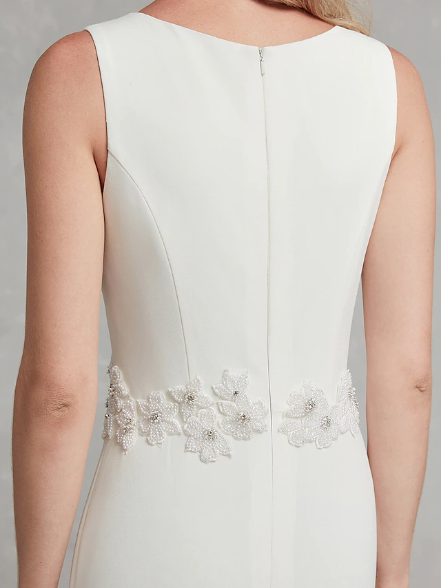 Luolandi Wedding Dresses V Neck Satin Regular Straps Simple Plus Size with Appliques Long