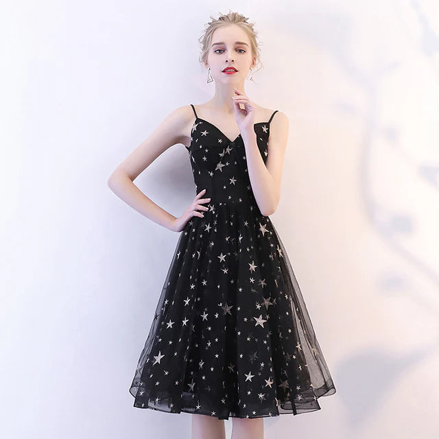 Luolandi Black Short V-neckline Lovely Prom Dress Homecoming Dress Party Dress Formal Dress