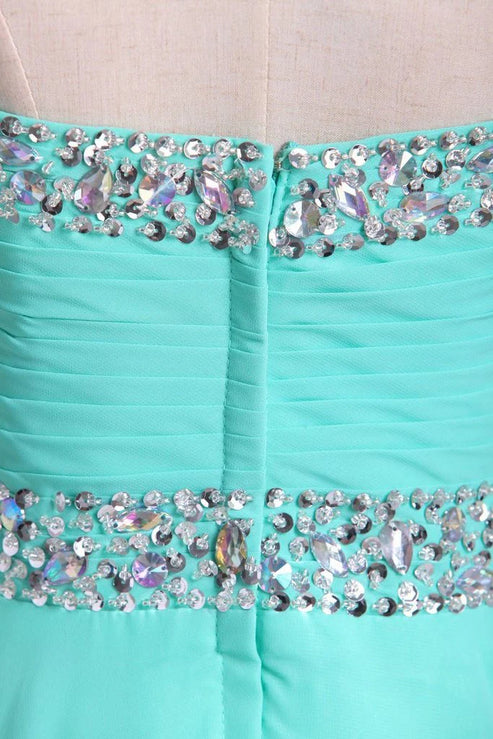 Luolandi Party Dresses A Line Floor Length Sweetheart Chiffon With Rhinestone Off Shoulder Evening Dress