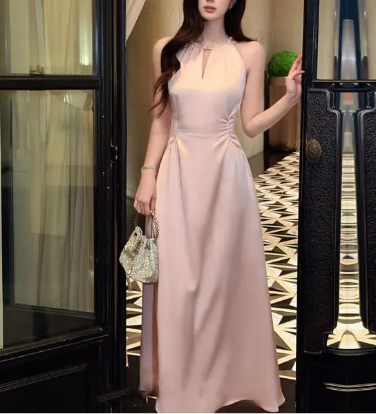 Luolandi Elegant A Line Sleeveless Evening Party Dress Pretty Formal Prom Dress For Girls