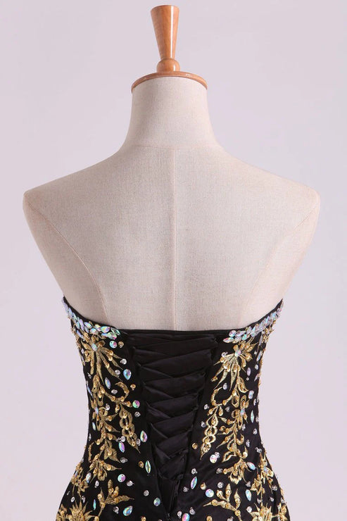 Luolandi Sweetheart Party Dresses Mermaid/Trumpet Floor-Length With Applique & Beads Evening Dress