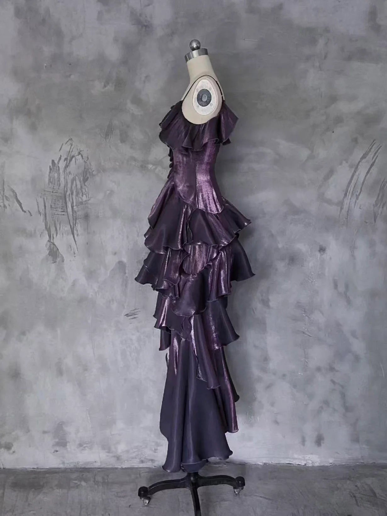 Luolandi Pretty A-line Sleeveless Ruffles Purple Formal Prom Dress Charming Party Evening Gown