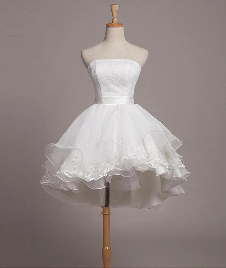 Luolandi Pretty A Line Strapless Sleeveless Short Homecoming Dress Classy Birthday Party Dress