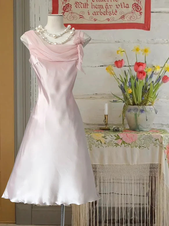 Luolandi Vintage A-line Sleeveless Party Prom Dress Elegant Homecoming Dress Pretty Graduation Dress