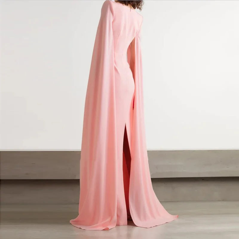 Luolandi Elegant Women's Square Neck Evening Dress Long Sleeve New Fashion Gown