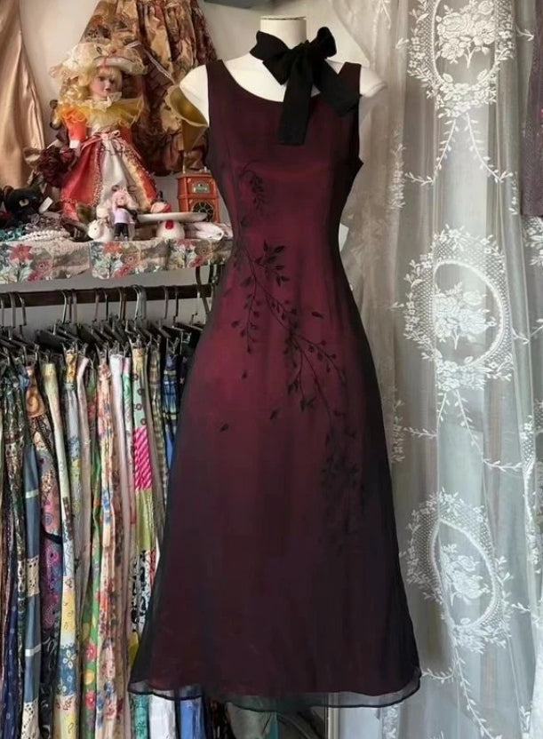 Luolandi Dark Red Elegant Exquisite Simple Prom Dress Tulle Charming Evening Party Dress