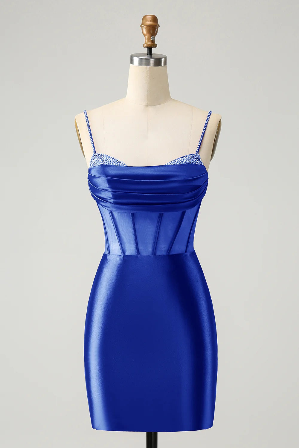 Luolandi Red Sequins Spaghetti Straps Tight Homecoming Dress Short Party Dress