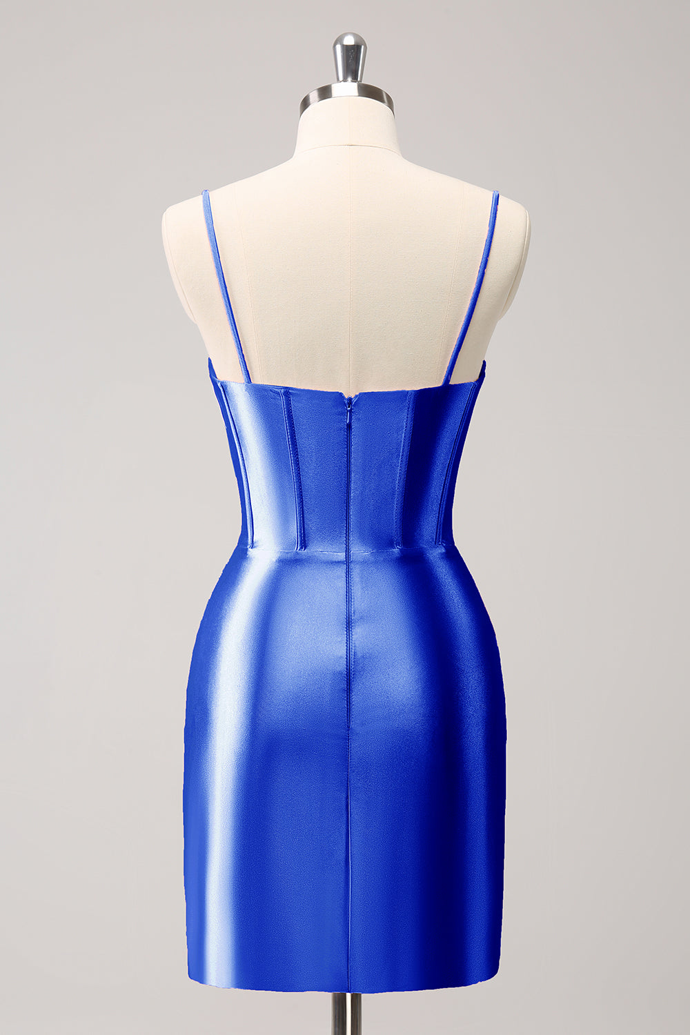 Luolandi Sparkly Pink Spaghetti Straps Tight Homecoming Dress With Beading Short Party Dress