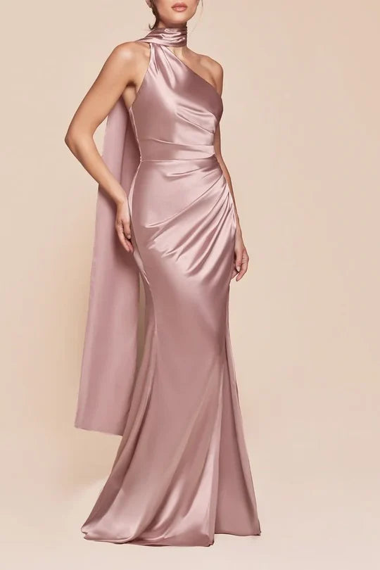 Luolandi Dress Sexy Satin Sleeveless Bridesmaid Dress With Side Slit Elegant Evening Party Dress