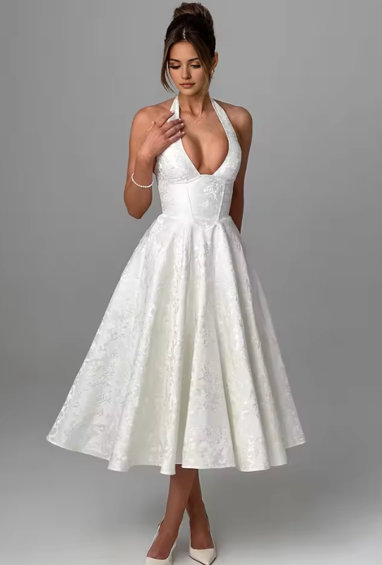 Luolandi Sexy A Line Halter Prom Dress Charming Evening Party Dress Summer Holiday Dress