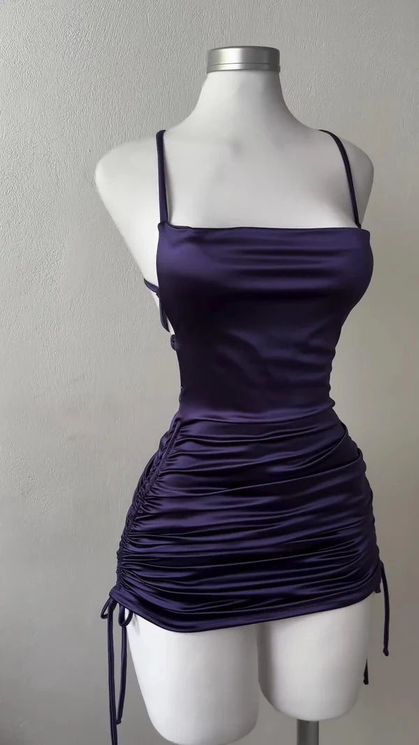 Luolandi Cute Spaghetti Straps Prom Dress Charming Homecoming Dress Chic Graduation Dress Simple Birthday Party Dress