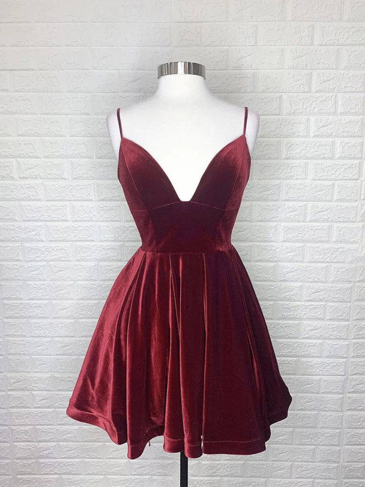 Luolandi Simple Spaghetti Straps Sleeveless A Line Short Homecoming Dress Classy Birthday Party Dress