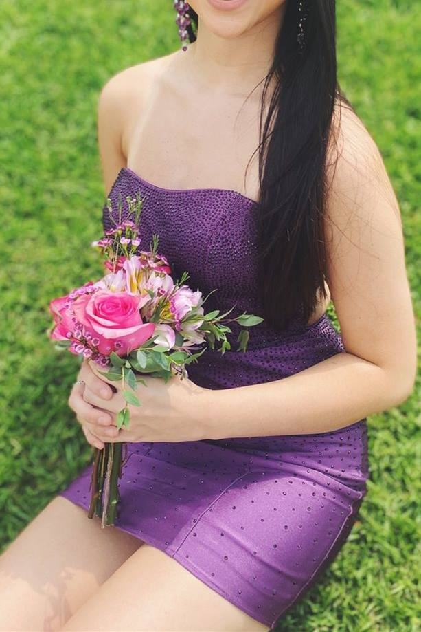 Luolandi Sheath Short Tight Red Strapless Sweetheart Cocktail Dress Homecoming Dresses Sexy