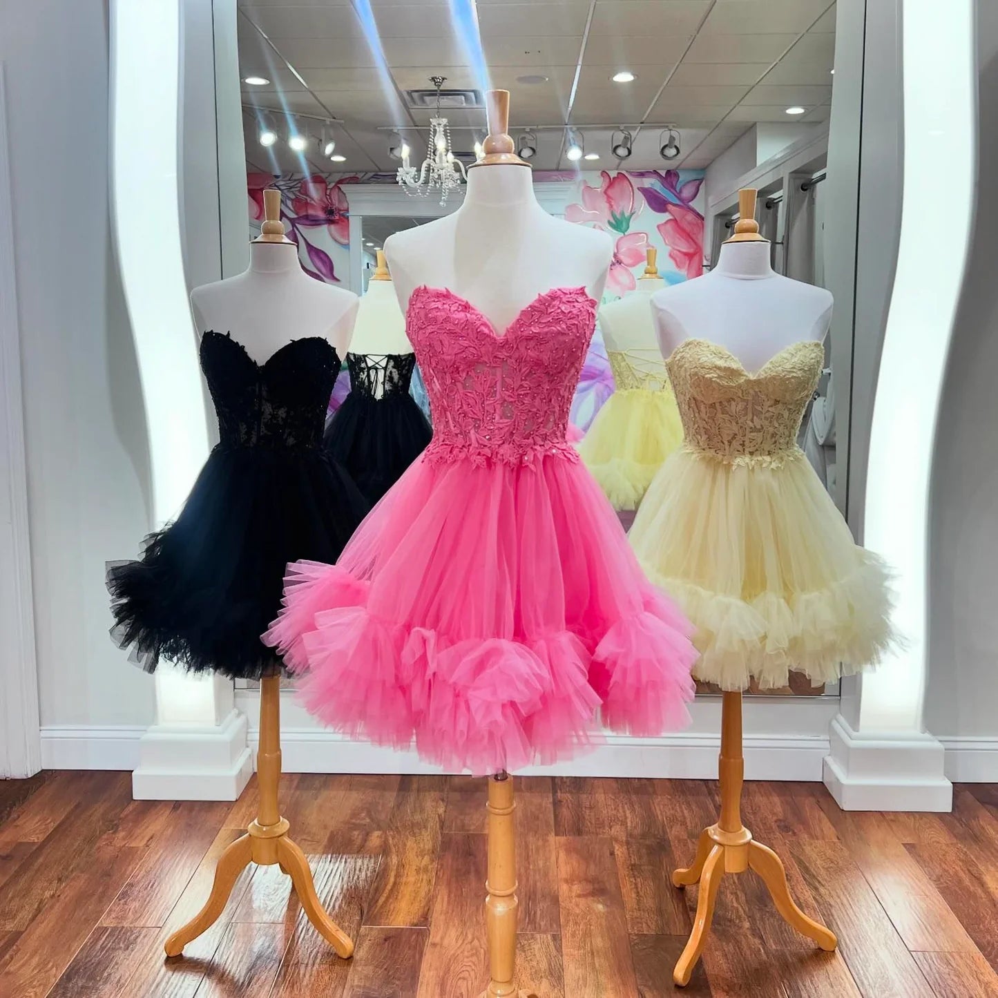 Luolandi Sweetheart A Line Strapless Homecoming Dress Lovely Graduation Dress Cute Birthday Party Dress