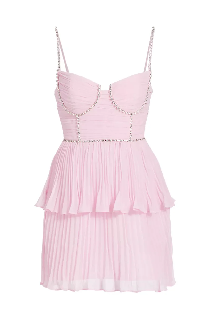 Luolandi Sweetheart Straps Beaded Tiered Homecoming Dress Lovely Graduation Dress Cute Birthday Party Dress