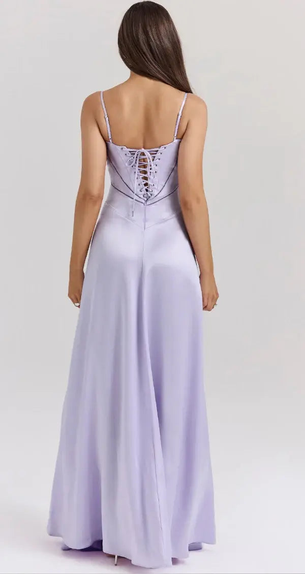 Luolandi Sweet A-Line Spaghetti Straps Long Formal Prom Dresses Sleeveless Cute Graduation Dress Elegant Party Evening Gowns