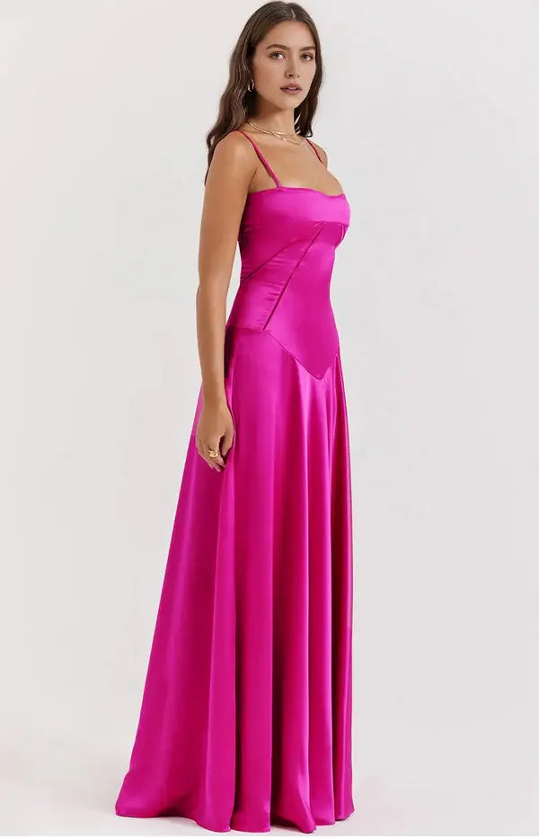 Luolandi Sweet A-Line Spaghetti Straps Sleeveless Long Formal Prom Dresses Elegant Party Evening Gowns Pretty Graduation Dress