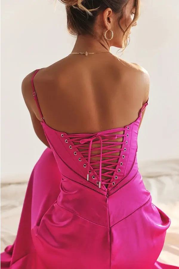 Luolandi Sweet A-Line Spaghetti Straps Sleeveless Long Formal Prom Dresses Elegant Party Evening Gowns Pretty Graduation Dress