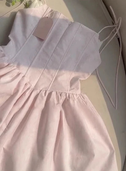 Luolandi Sweet A-Line Sleeveless Bow-Accent Short Homecoming Dress Cute Birthday Party Dress