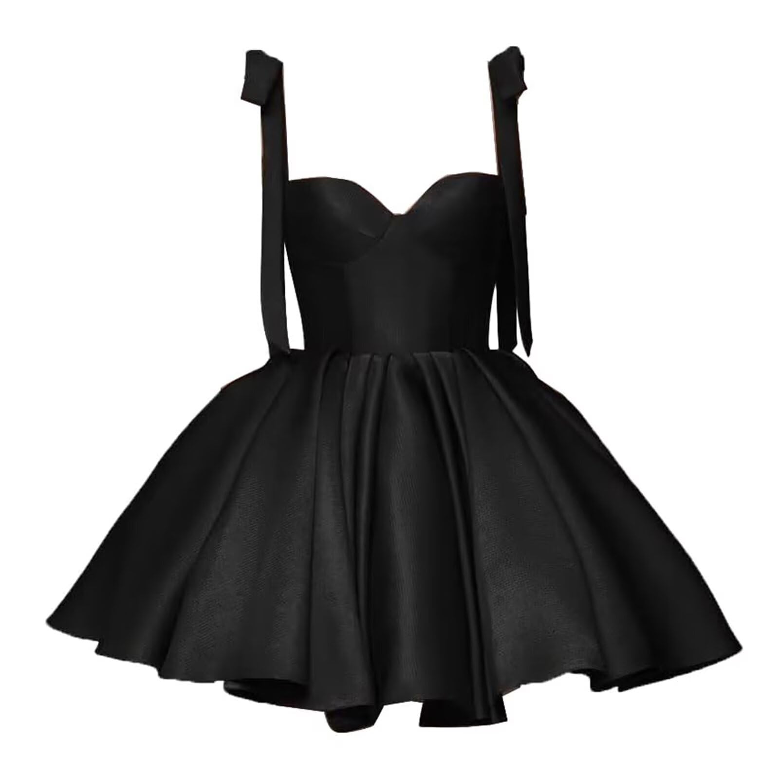 Luolandi Sweet A line Straps Satin Short Homecoming Dress Cute Graduation Dress Lovely Birthday Party Dress With Bows