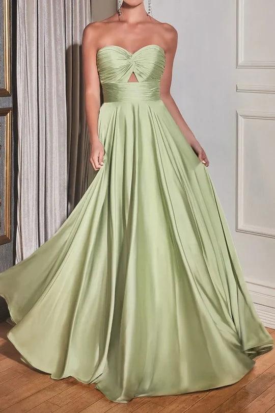 Luolandi Dress Sweetheart Strapless A-Line Long Bridesmaid Dress Charming Evening Party Dress