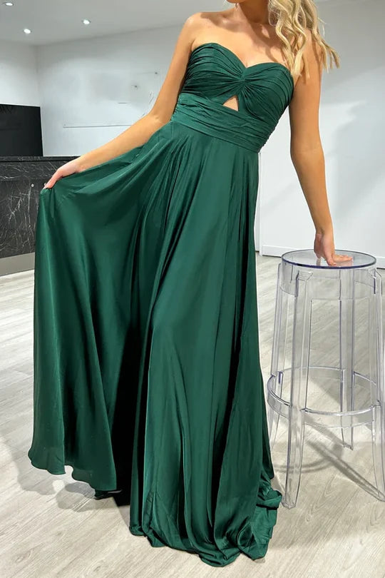 Luolandi Dress Sweetheart Strapless A-Line Long Bridesmaid Dress Charming Evening Party Dress