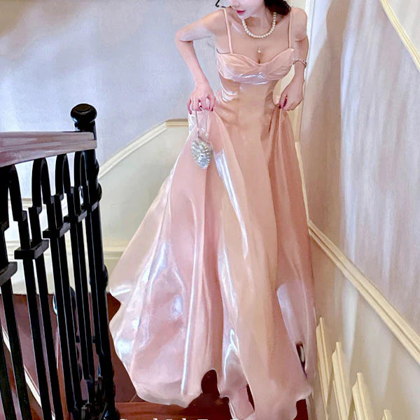 Luolandi Sweetheart A Line Spaghetti Straps Sleeveless Formal Prom Dress Lovely Party Evening Gown